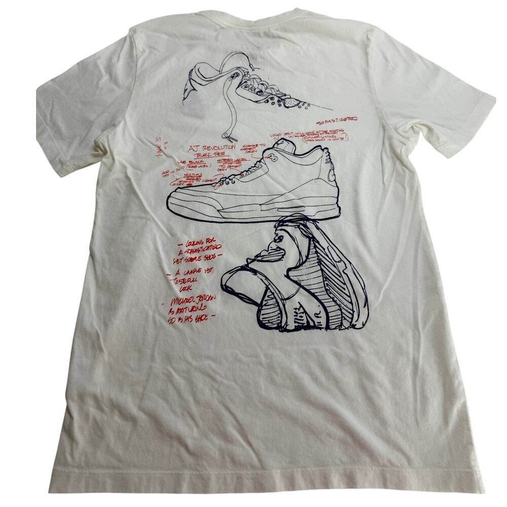 Nike Jordan Rare Air men's t-shirt sail featuring sketch-inspired graphic Size M